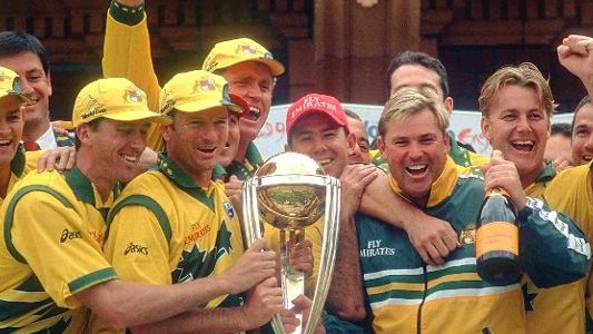 Tom Moody and Ricky Ponting in the 1999 World Cup winning Australia team