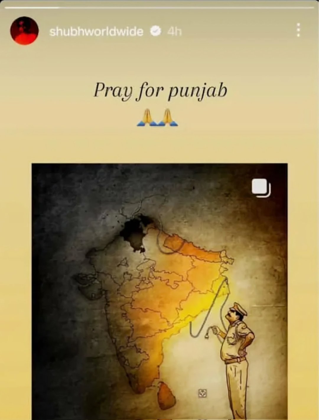 Shubh's viral controversial post with distorted map of India | Instagram