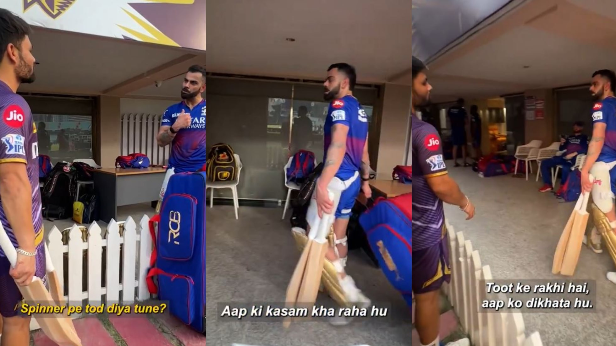 IPL 2024: “Do match mein tujhe do bat du?”- Virat Kohli ignores Rinku Singh’s pleas for a bat 