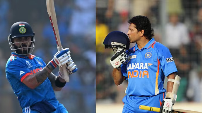 Virat Kohli and Sachin Tendulkar | X
