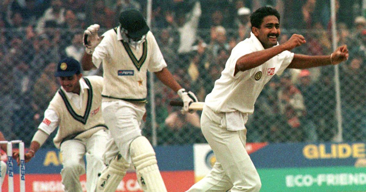 Kumble dismisses Wasim Akram to complete his historic 10-fer vs Pakistan in 1999 | Getty