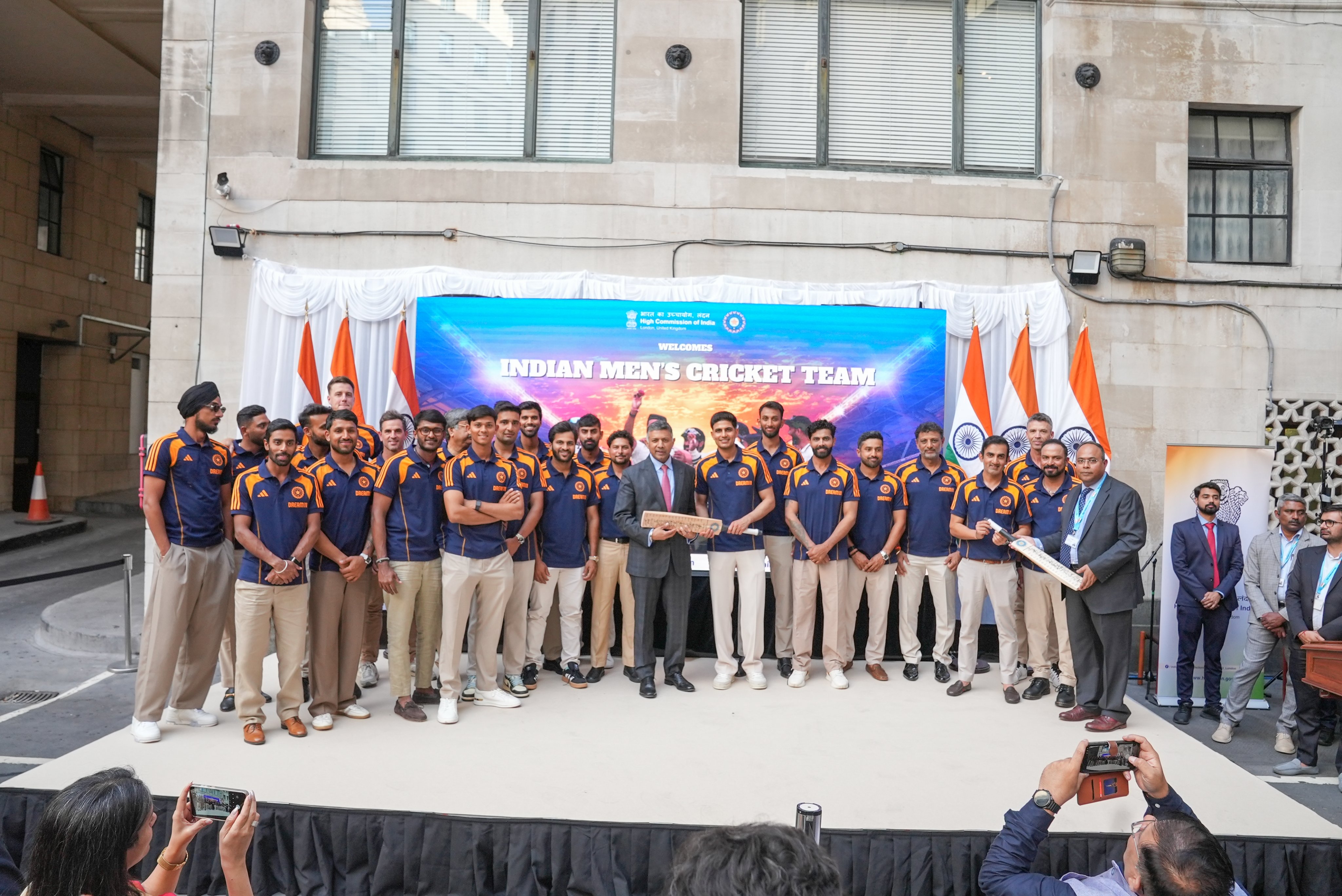 Team India at the Indian High Commission in London | BCCI X