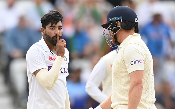 Mohammed Siraj celebrating Jonny Bairstow's wicket | Getty