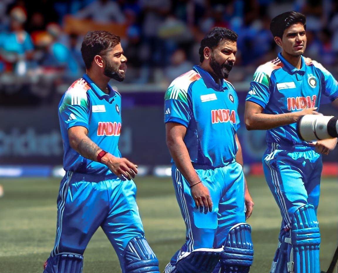 Shubman Gill, Virat Kohli and Rohit Sharma | Getty