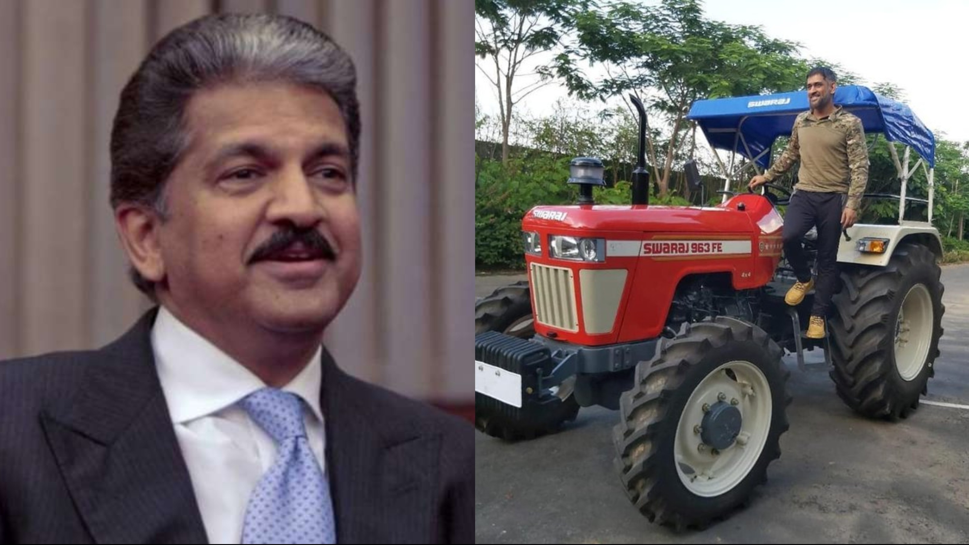 Anand Mahindra lauds MS Dhoni for his perfect choice after he adds Mahindra Swaraj Tractor to his vehicles collection