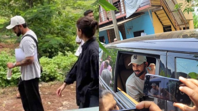 Virat Kohli and Anushka Sharma at the construction site of their Alibaug farmhouse