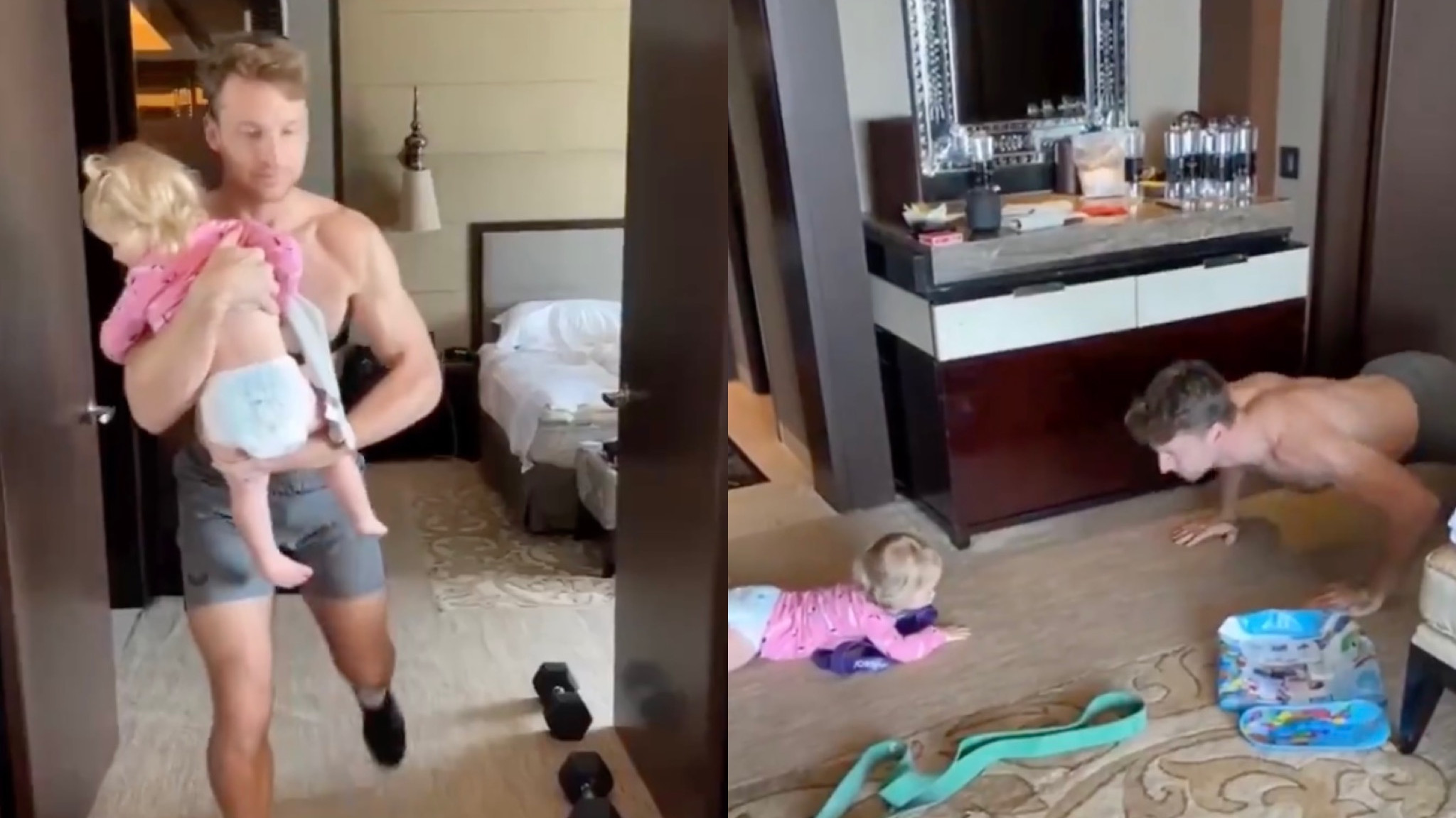 IPL 2021: WATCH- Jos Buttler's adorable daughter joins him in his workout session