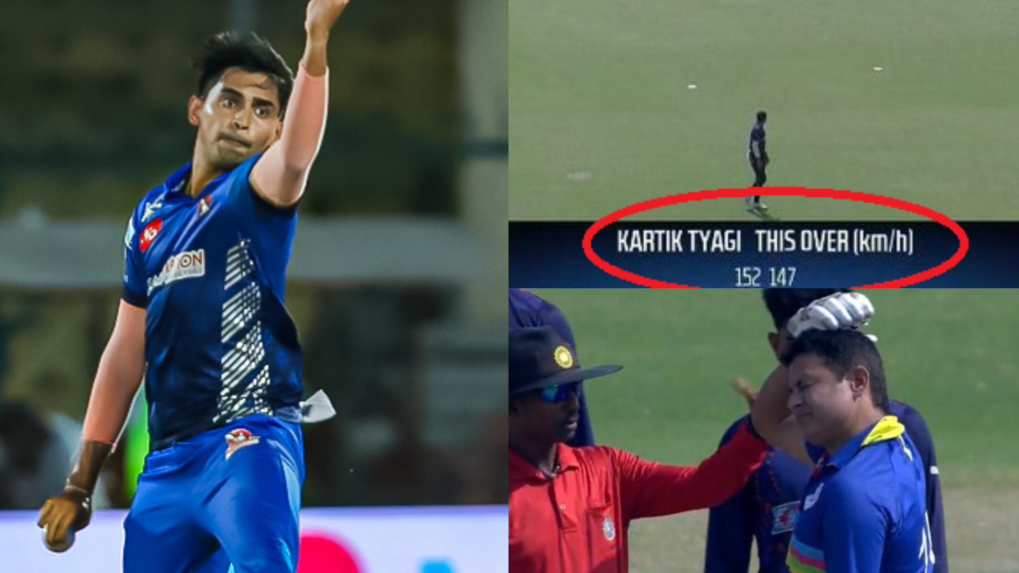 SMAT 2023: Fans left stunned as Kartik Tyagi clocks 152-153 kph deliveries; hits Piyush Chawla on head