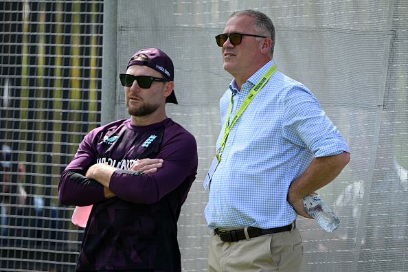 England coach Brendon McCullum and ECB chief Richard Gould | Getty