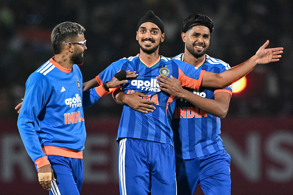 Arshdeep Singh and Harshit Rana picked two wickets each in India's win in 3rd T20I | Getty