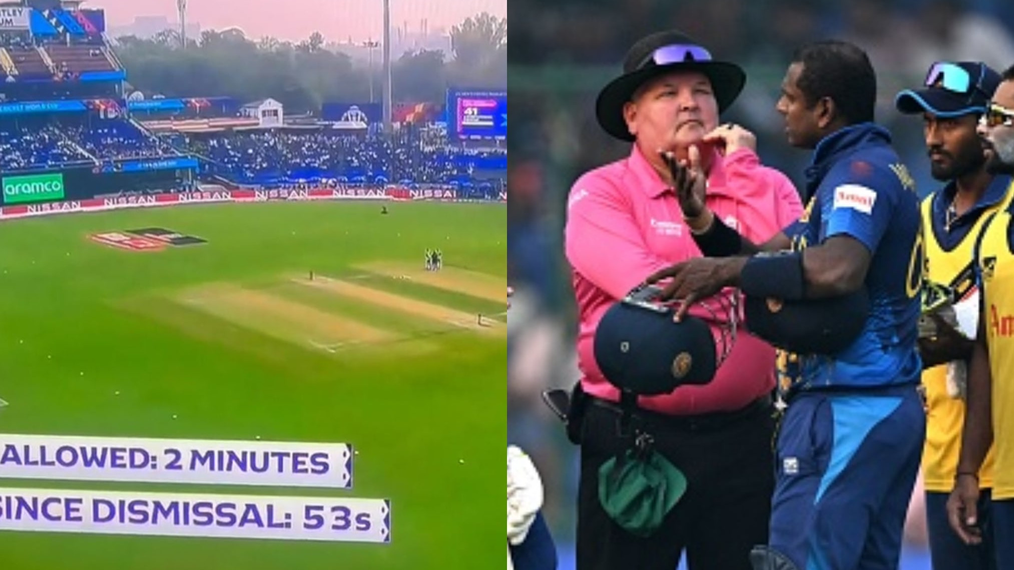 CWC 2023: WATCH- Angelo Mathews shares video of timer by official World Cup broadcasters to counter his dismissal