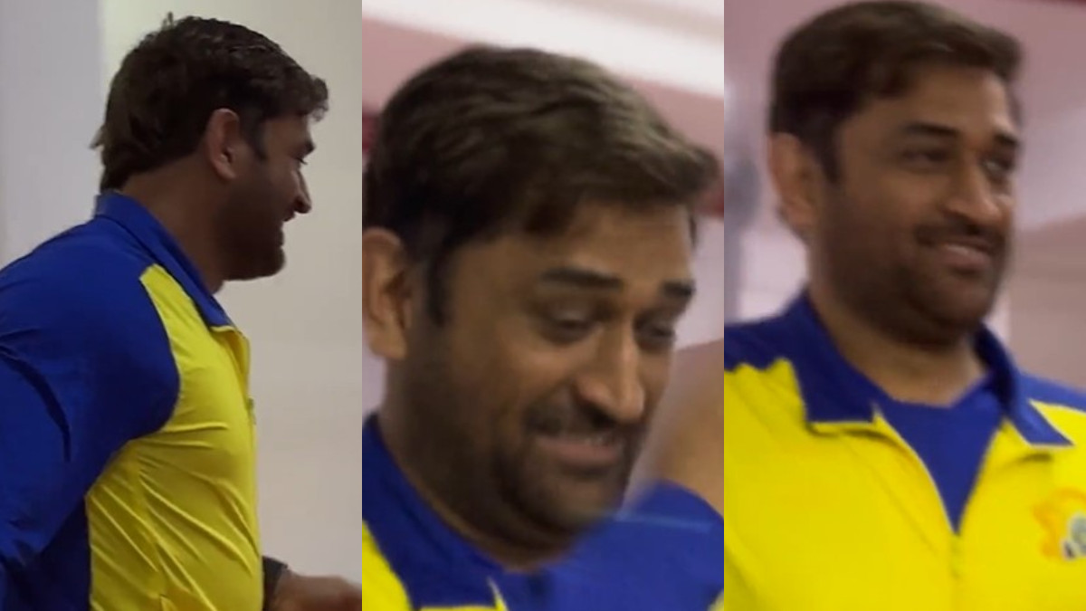 WATCH - MS Dhoni smartly escapes colour barrage during CSK's Holi celebrations at Chepauk