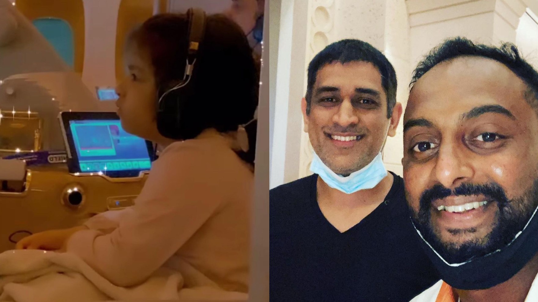PICS- MS Dhoni flies off to Dubai with family for a vacation