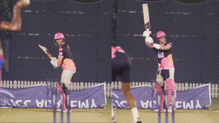 IPL 2020: WATCH - Steve Smith executes the helicopter shot in nets with perfection 