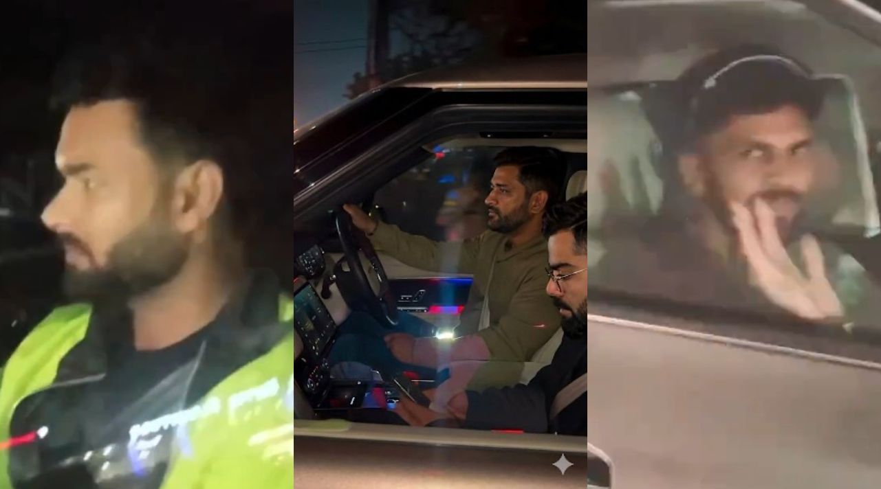 Pant, Ruturaj and Kohli at MS Dhoni's house for dinner | X