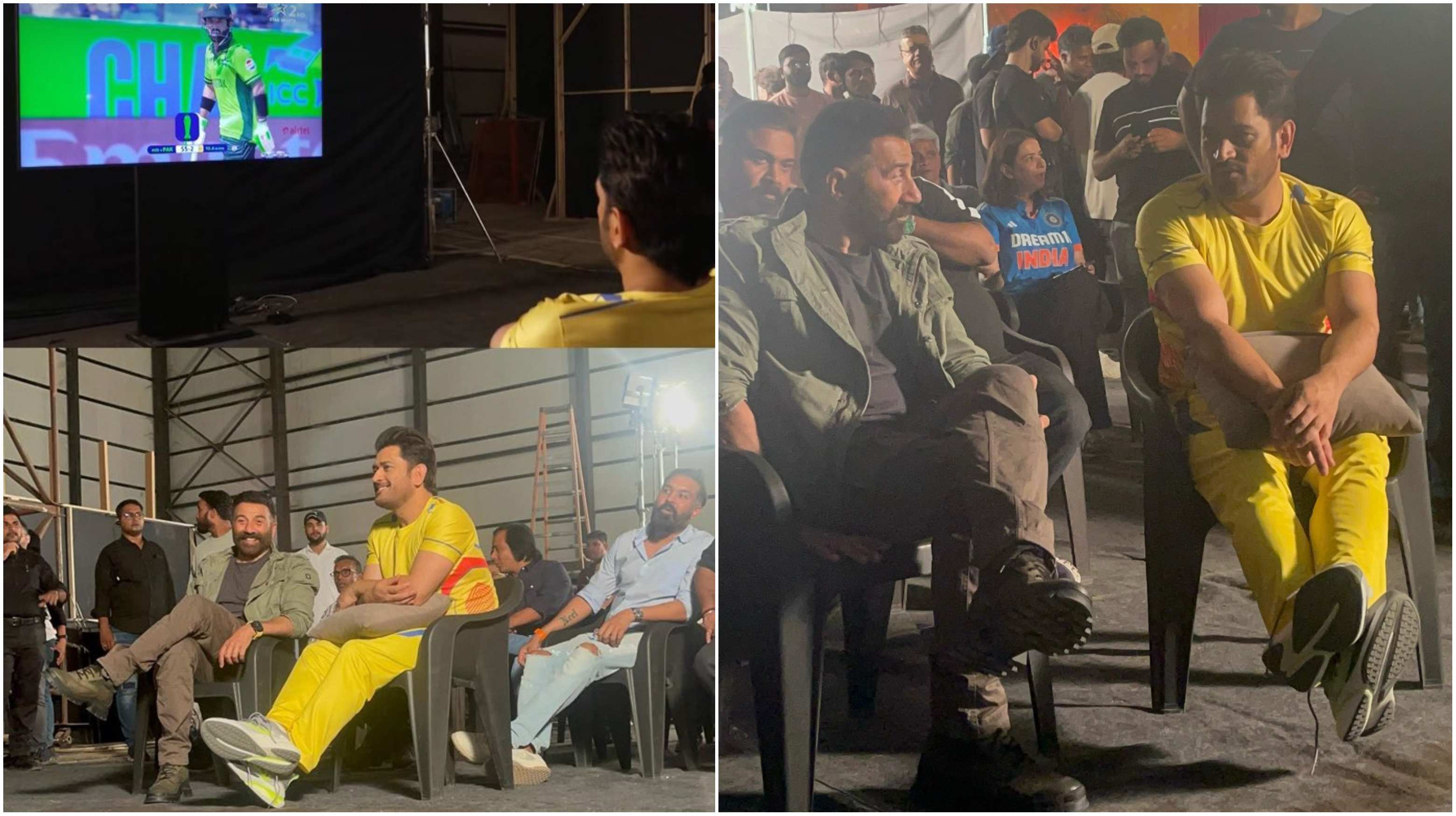 MS Dhoni and Sunny Deol watching the India versus Pakistan match | X