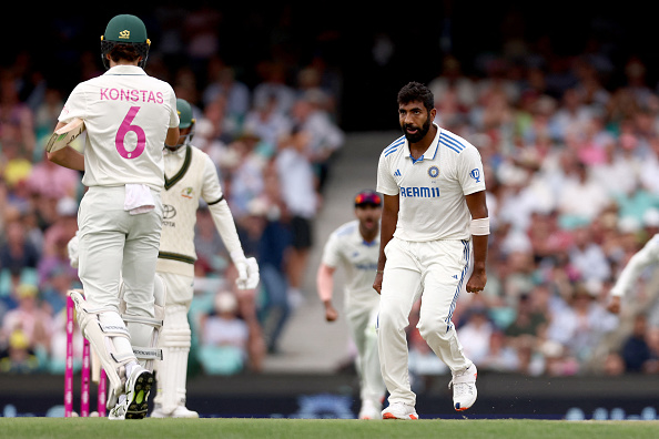 Jasprit Bumrah and Sam Konstas | Getty