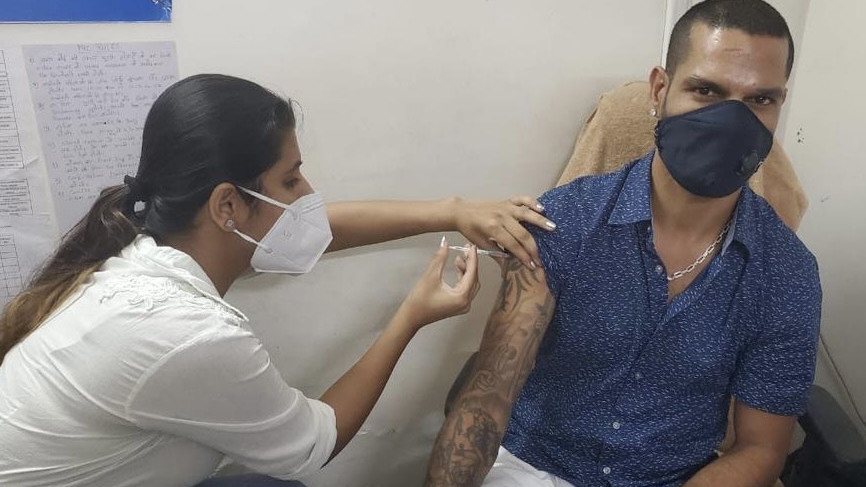 Shikhar Dhawan takes first dose of COVID-19 vaccine; thanks the frontline warriors 