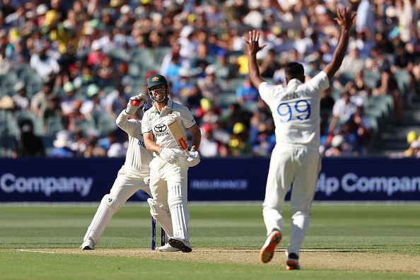 Mitchell Marsh and R Ashwin in Adelaide Test | Getty