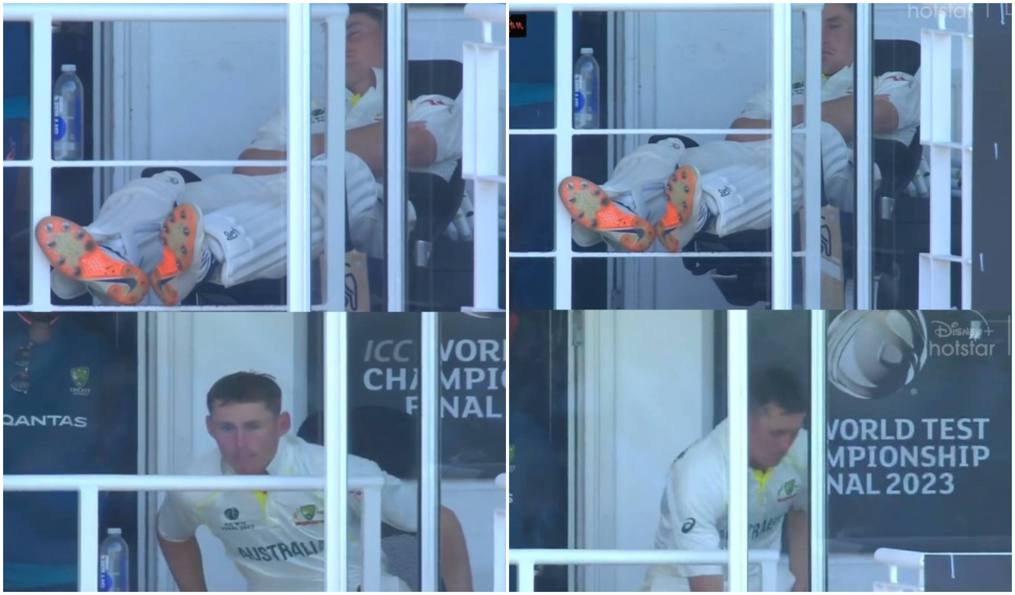 Marnus Labuschagne's sleeping moment | Screengrab