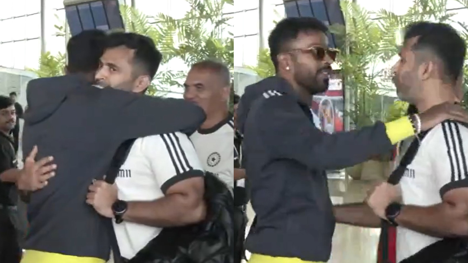 SL v IND 2024: WATCH- Hardik Pandya hugs Abhishek Nayar at the airport as Team India departs for Sri Lanka