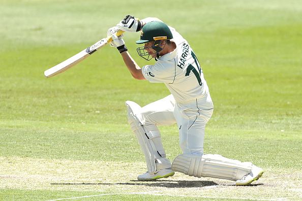 Marcus Harris plays a shot during tour game against India | Getty Images