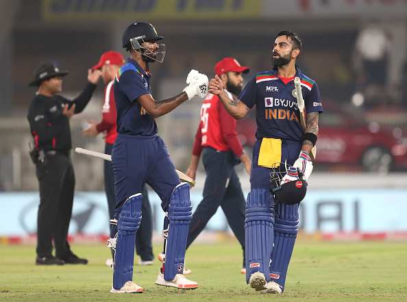 Hardik Pandya scored a quickfire 39* in fifth T20I | GETTY 