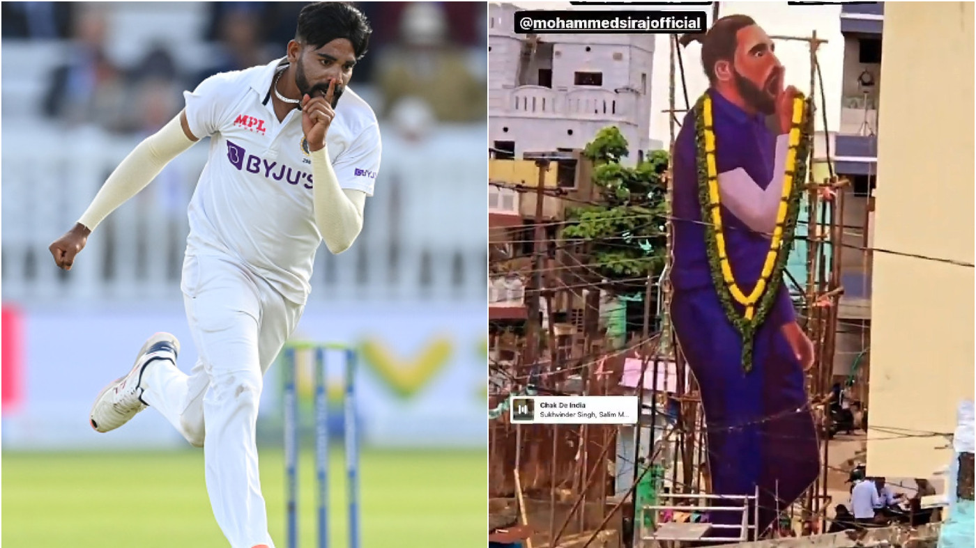 ENG v IND 2021: Siraj's neighbors put a huge cut-out of his sush celebration in Hyderabad 