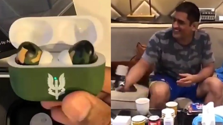 WATCH - MS Dhoni's priceless reaction after unboxing customized airpods with 'Balidaan' insignia