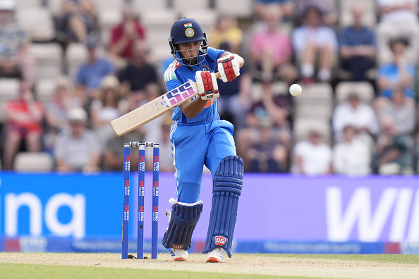 Pratika Rawal in action during the first ODI against England | Getty