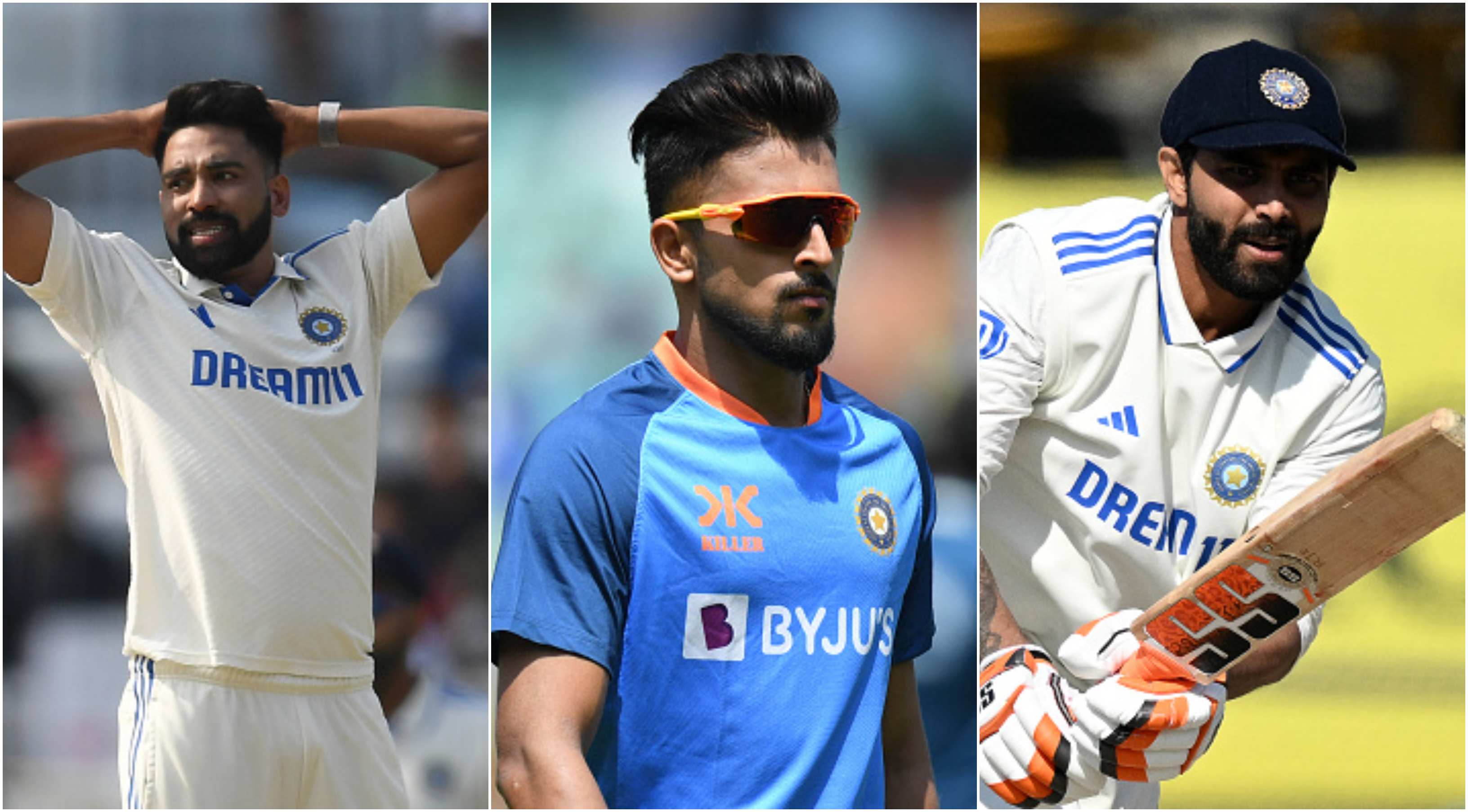 Mohammed Siraj, Umran Malik and Ravindra Jadeja | Getty