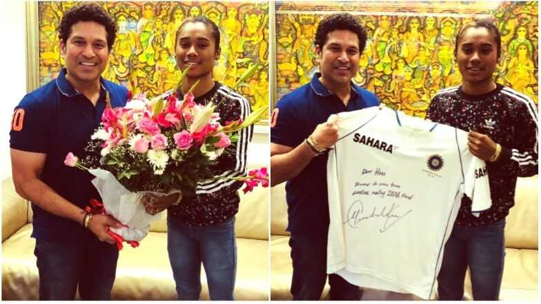 Hima Das with Sachin Tendulkar | Twitter