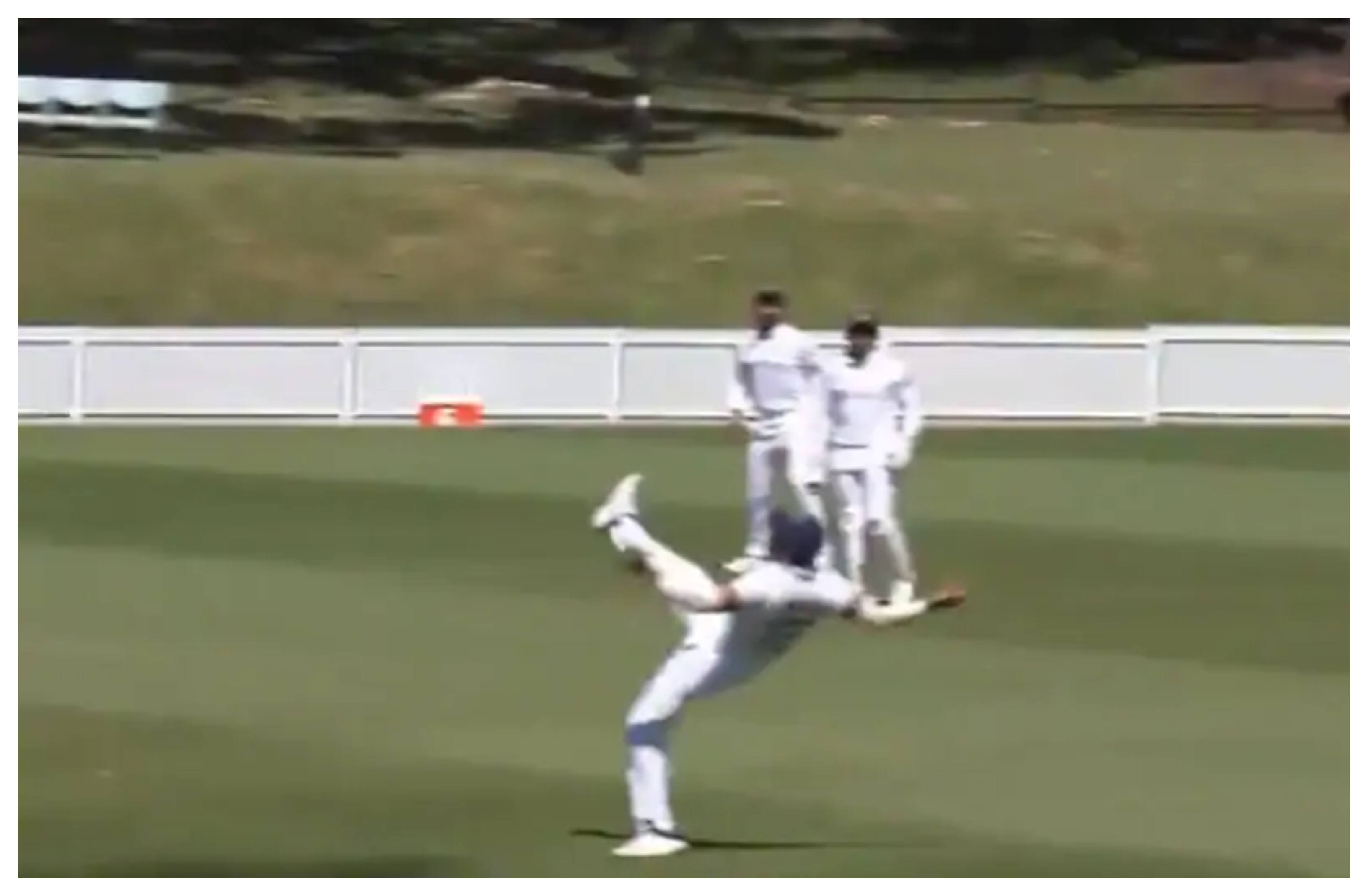 Prithvi Shaw takes a one-handed stunner | Screengrab