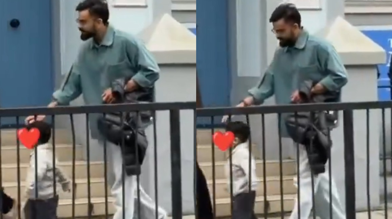 Virat Kohli with son Akaay in London | X