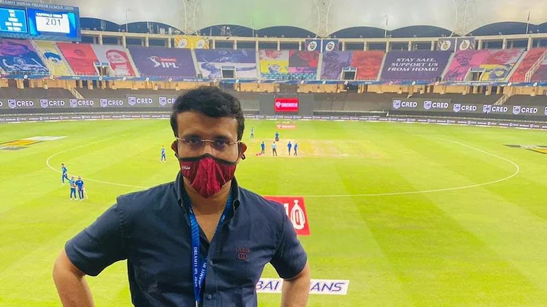 BCCI chief Sourav Ganguly during IPL 2020 in UAE | Twitter