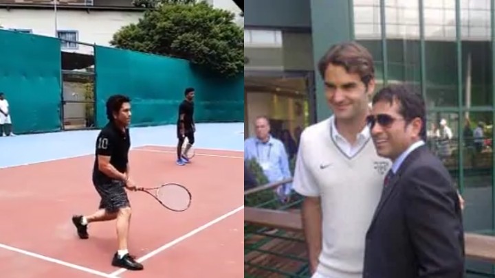 WATCH: Sachin Tendulkar asks Roger Federer for feedback on his forehand shot 