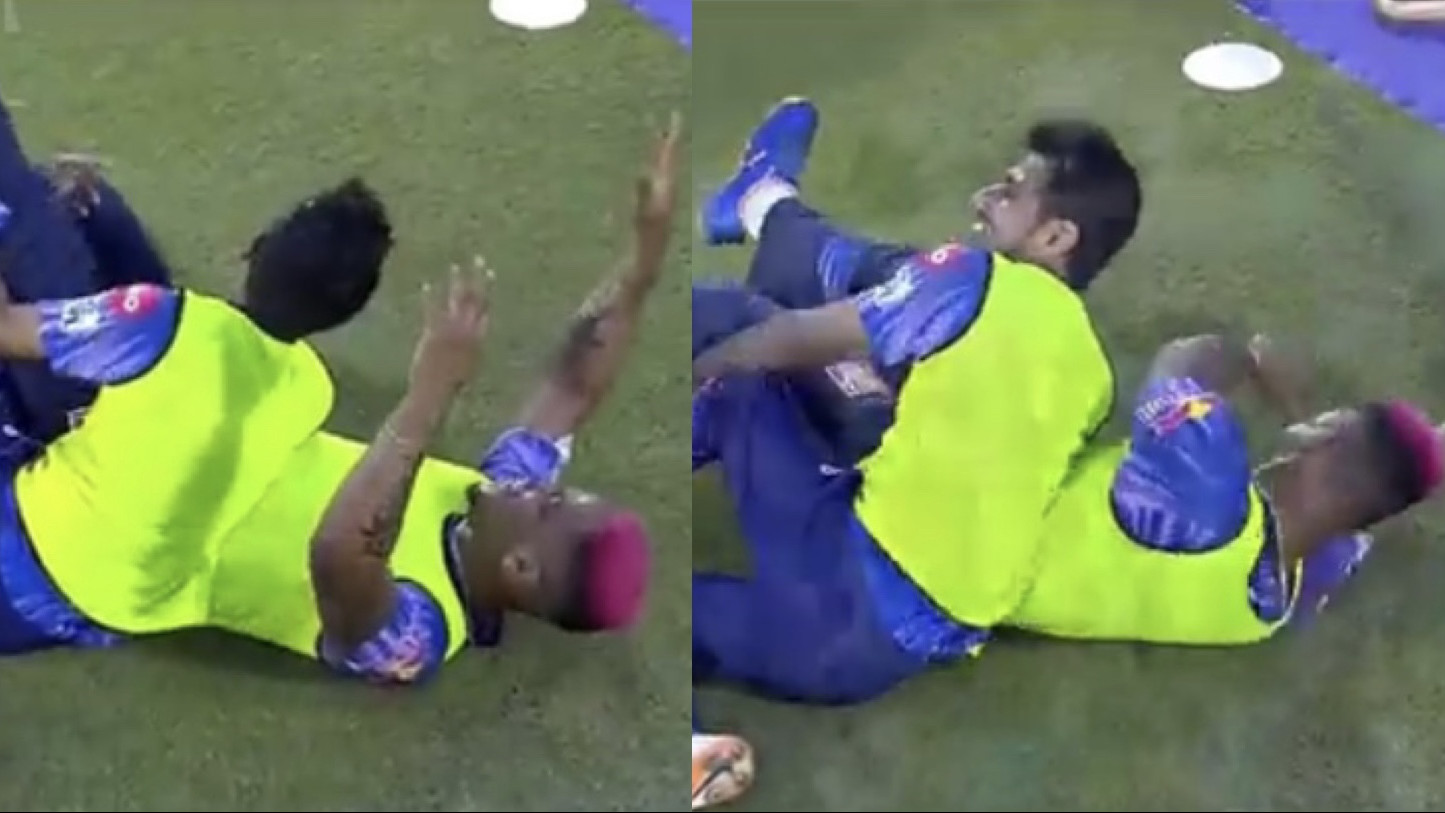 IPL 2022: WATCH - RR's Yuzvendra Chahal and Shimron Hetmyer indulge in wrestling competition 