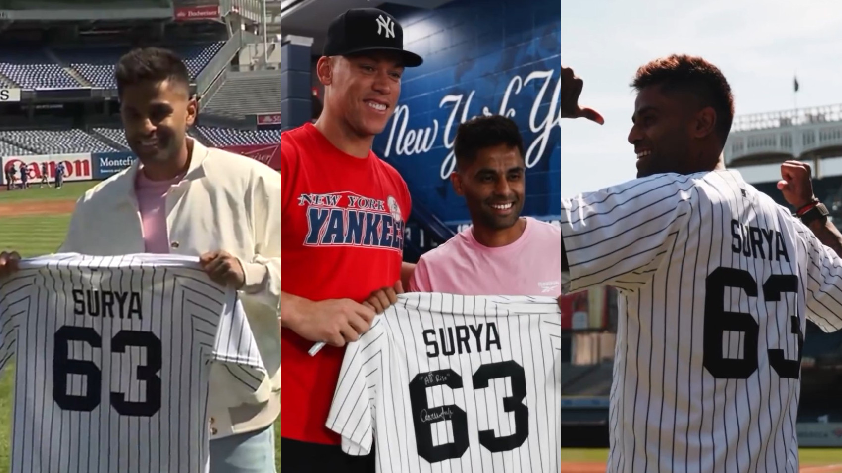 WATCH- Suryakumar Yadav receives special jersey from New York Yankees baseball team