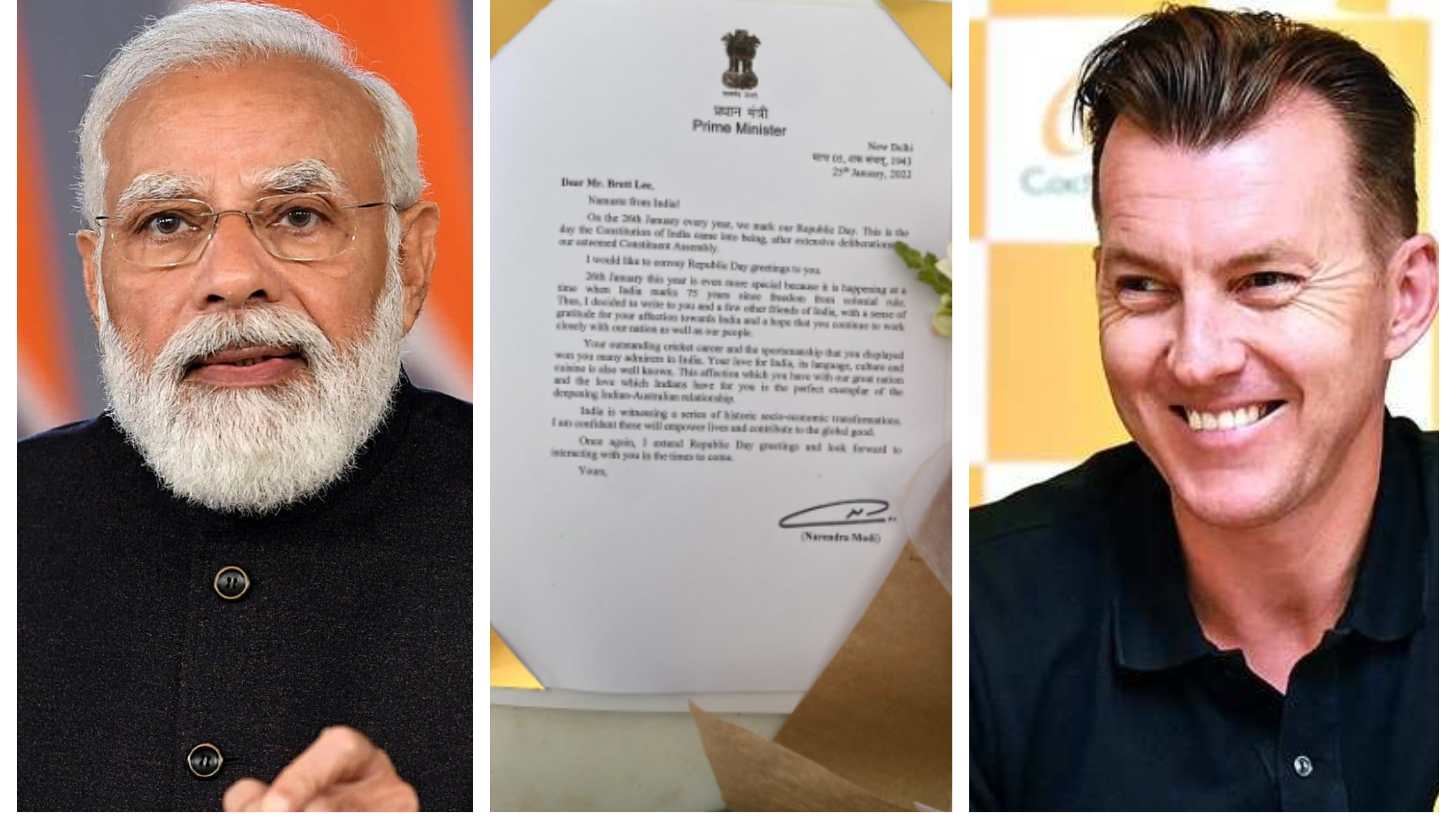 Brett Lee honoured to receive personalized letter from PM Narendra Modi on India’s 73rd Republic Day