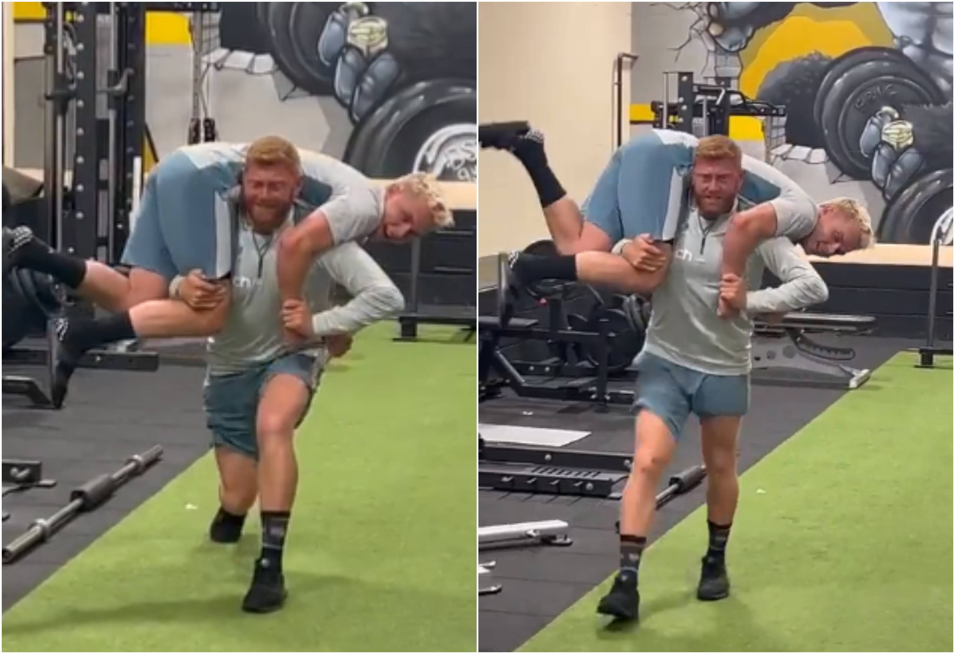 Bairstow was seen lifting Curran on his shoulders in a video and doing a lunge | Twitter