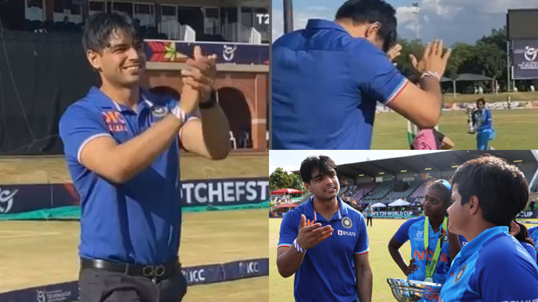 WATCH- Neeraj Chopra lauds the India U19 women’s team on their T20 World Cup win; meets them on the ground