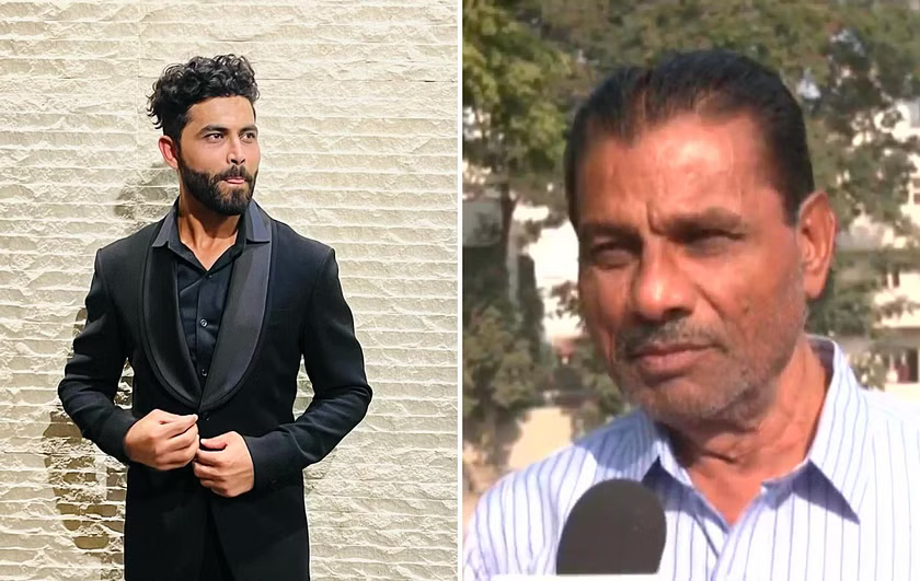 Ravindra Jadeja and his father Anirudhsinh Jadeja | X