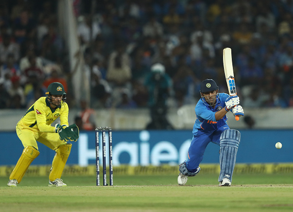 Dhoni scored unbeaten 59 off 72 balls (six fours and a six) in the first ODI against Australia | Getty Images
