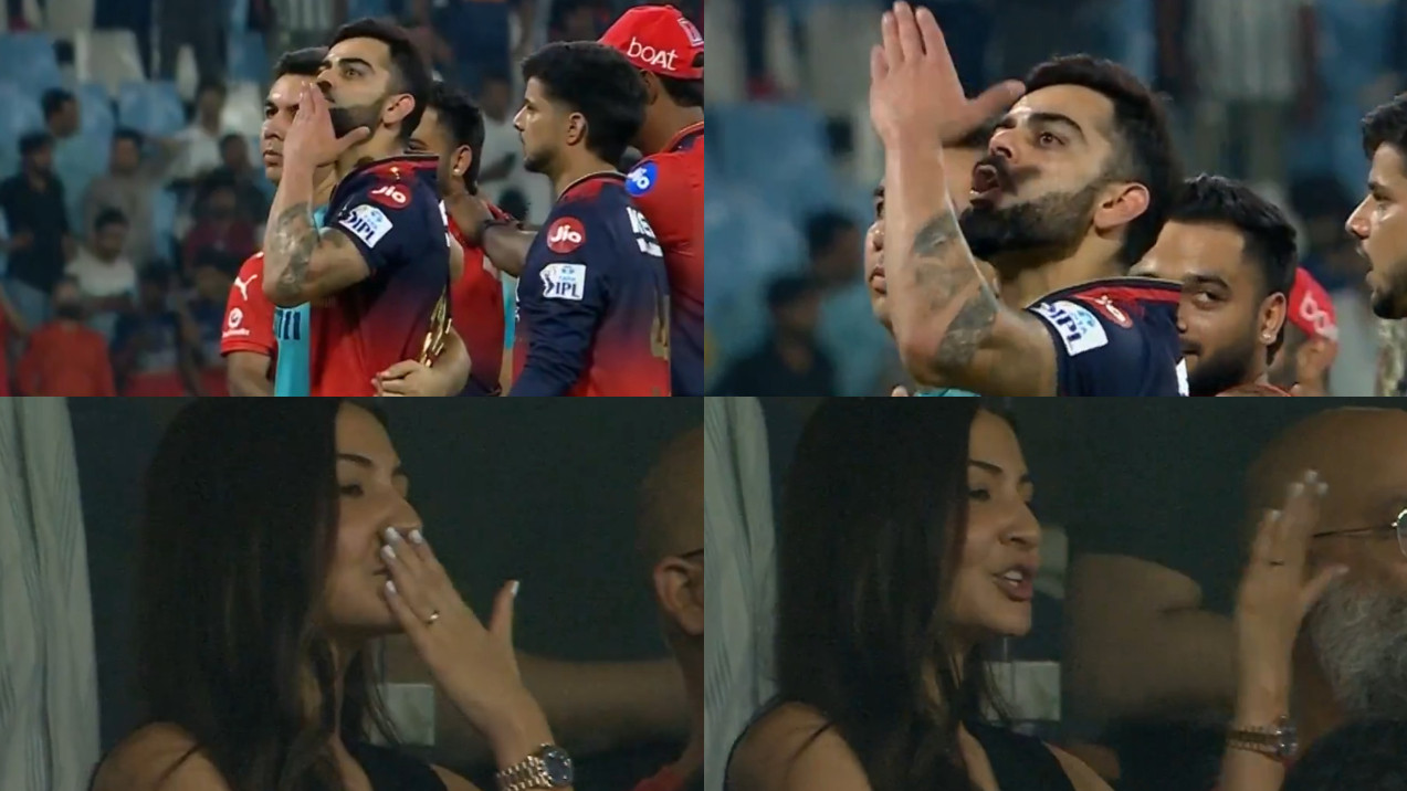 IPL 2025: WATCH- Virat Kohli blows kisses to Anushka Sharma after RCB’s win over LSG; actress responds
