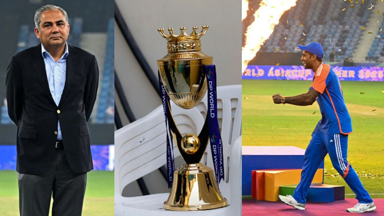 Indian team celebrated without the trophy that Mohsin Naqvi took with him | X