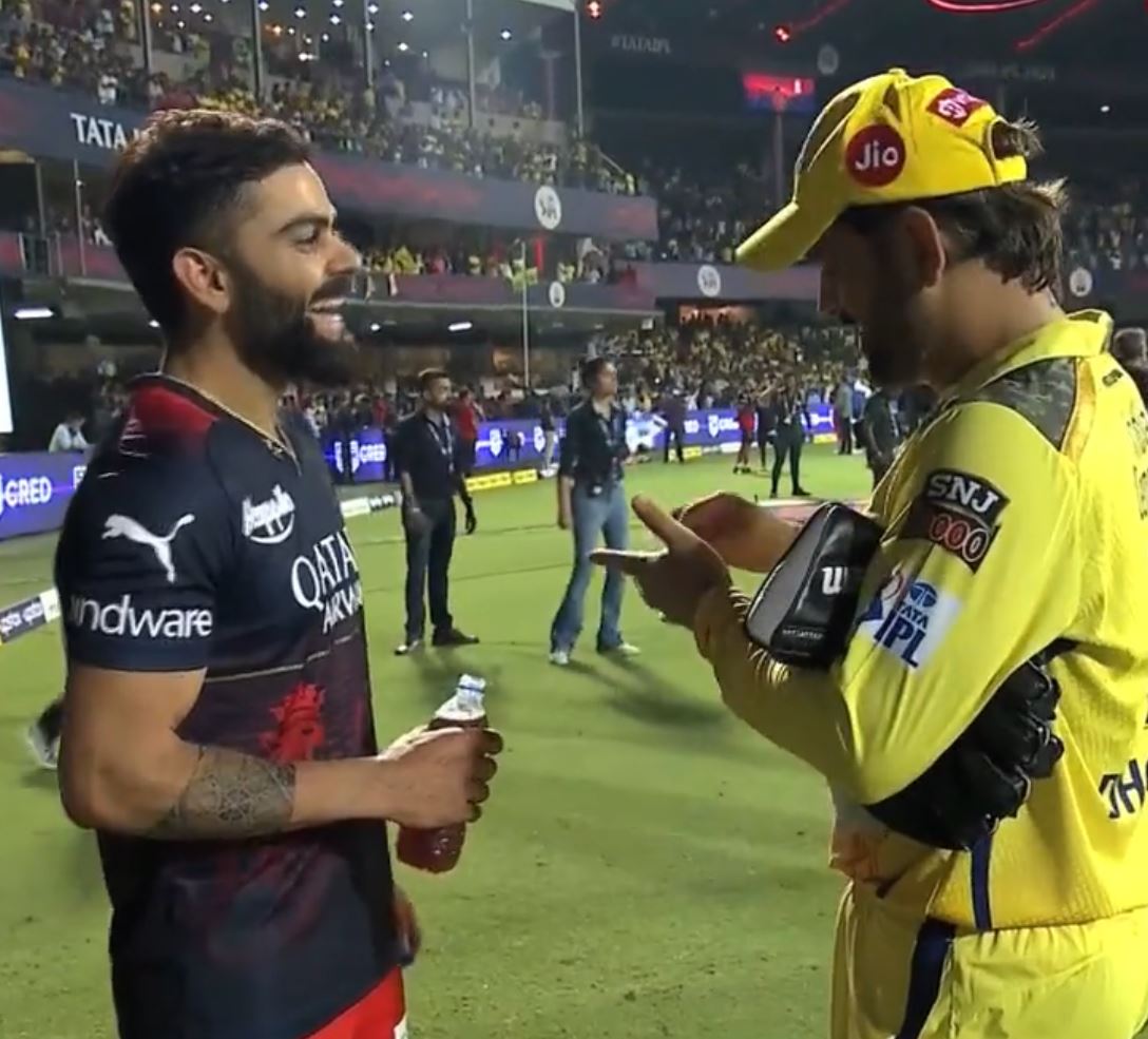Kohli and Dhoni were seen having a conversation after the RCB v CSK match  | IPL Twitter