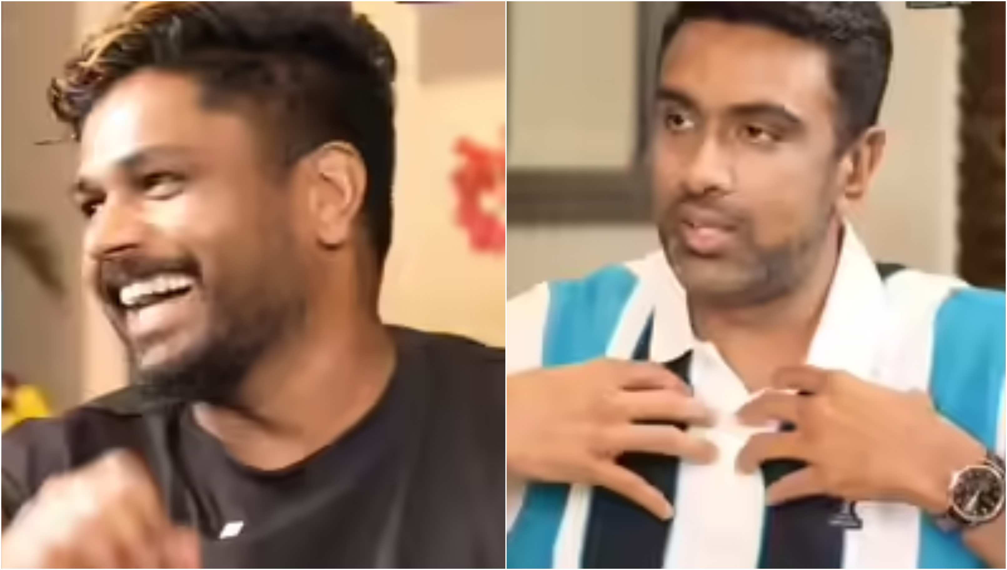 Sanju Samson and R Ashwin | Screengrabs