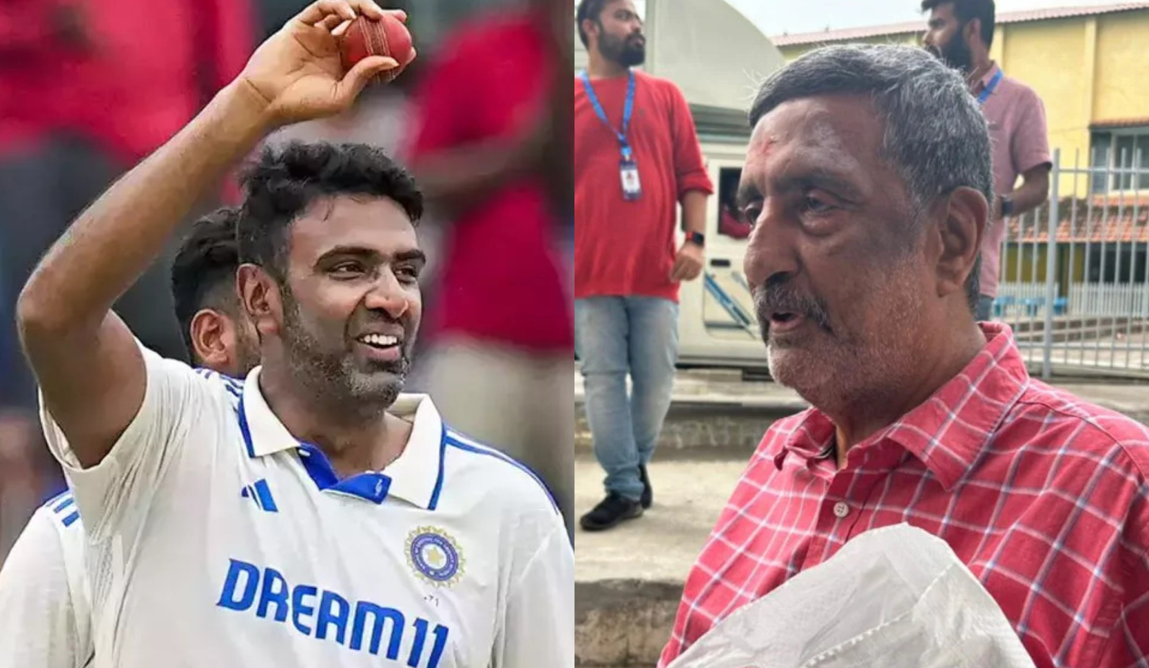 R Ashwin and his father Ravichandran | X