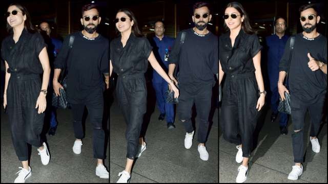 PICS- Virat Kohli and Anushka Sharma seen wearing all black outfits at ...