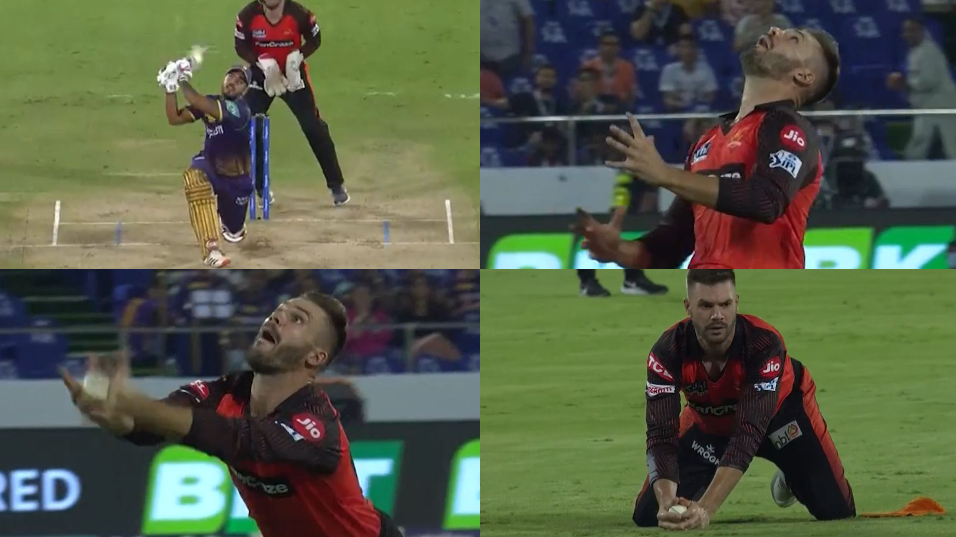 IPL 2023: WATCH- SRH's Aiden Markram’s stunning backwards running catch to get rid of his counterpart Nitish Rana